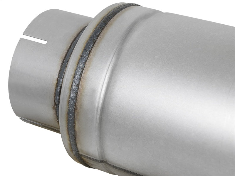 aFe ATLAS Aluminized Steel Muffler 5in Center/Center 24in L x 7in Diameter - Round Body - CPC Performance