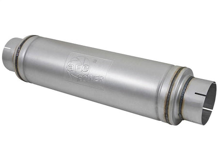 aFe ATLAS Aluminized Steel Muffler 5in Center/Center 24in L x 7in Diameter - Round Body - CPC Performance
