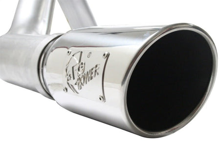 aFe Atlas Exhaust 4in Aluminized Cat - Back w/ 304 SS Polished Tip 11 - 13 Ford F - 150 EcoBoost V6 3.5L - CPC Performance
