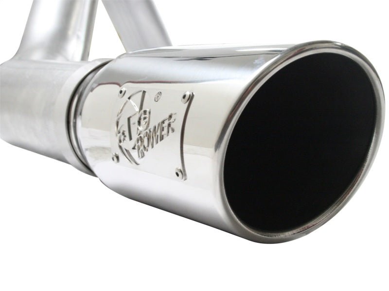 aFe Atlas Exhaust 4in Aluminized Cat - Back w/ 304 SS Polished Tip 11 - 13 Ford F - 150 EcoBoost V6 3.5L - CPC Performance