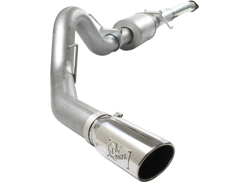 aFe Atlas Exhaust 4in Aluminized Cat - Back w/ 304 SS Polished Tip 11 - 13 Ford F - 150 EcoBoost V6 3.5L - CPC Performance