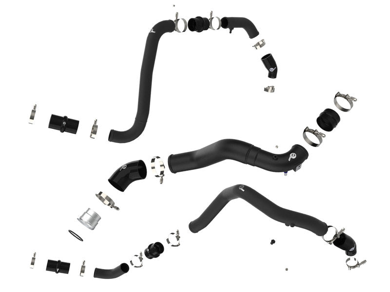 aFe BladeRunner 21-22 Ford F-150 Ecoboost V6-3.5L(tt) Aluminum Hot and Cold Charge Pipe Kit Black - CPC Performance