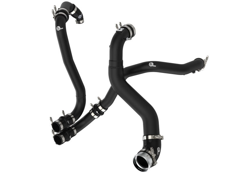 aFe BladeRunner 21-22 Ford F-150 Ecoboost V6-3.5L(tt) Aluminum Hot and Cold Charge Pipe Kit Black - CPC Performance