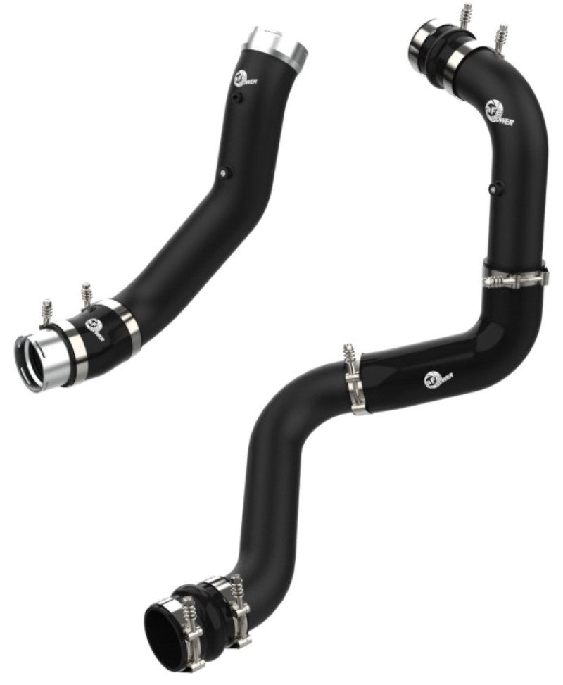 aFe BladeRunner Black 3in Aluminum Charge Pipe Kit 20-21 GM Diesel Trucks V8-6.6L (td) L5P - CPC Performance