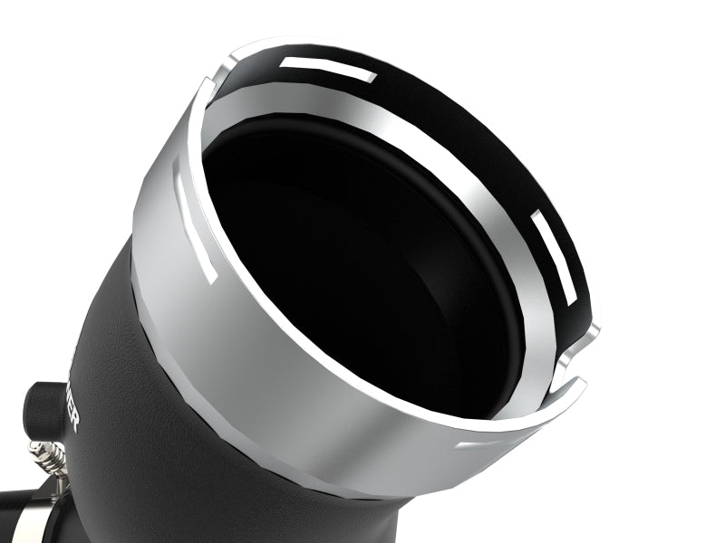 aFe BladeRunner Black 3in Aluminum Charge Pipe Kit 20-21 GM Diesel Trucks V8-6.6L (td) L5P - CPC Performance