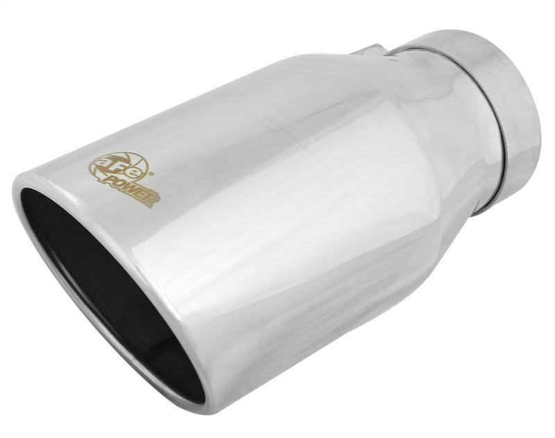 aFe Diesel Exhaust Tip Bolt On Polished 4in Inlet x 6in Outlet x 12in Length - CPC Performance