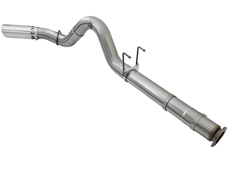 aFe LARGE BORE HD 5in 409 - SS DPF - Back Exhaust w/Polished Tip 2017 Ford Diesel Trucks V8 6.7L (td) - CPC Performance