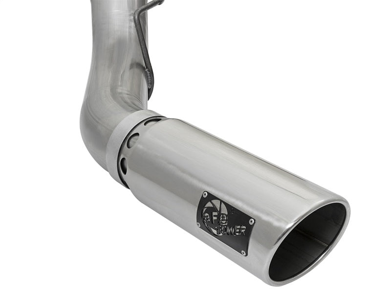 aFe LARGE BORE HD 5in 409 - SS DPF - Back Exhaust w/Polished Tip 2017 Ford Diesel Trucks V8 6.7L (td) - CPC Performance