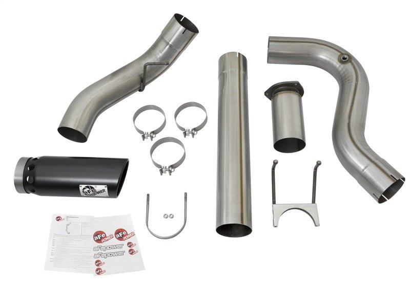 aFe Large Bore - HD 5in DPF Back 409 SS Exhaust System w/Black Tip 2017 Ford Diesel Trucks V8 6.7L(td) - CPC Performance