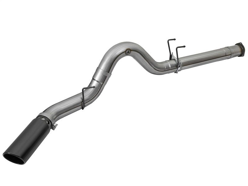 aFe Large Bore - HD 5in DPF Back 409 SS Exhaust System w/Black Tip 2017 Ford Diesel Trucks V8 6.7L(td) - CPC Performance
