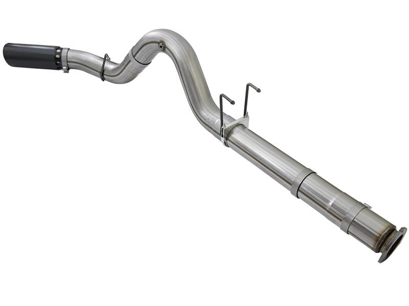 aFe Large Bore - HD 5in DPF Back 409 SS Exhaust System w/Black Tip 2017 Ford Diesel Trucks V8 6.7L(td) - CPC Performance