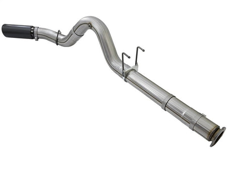 aFe Large Bore - HD 5in DPF Back 409 SS Exhaust System w/Black Tip 2017 Ford Diesel Trucks V8 6.7L(td) - CPC Performance
