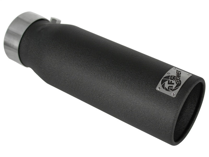 aFe MACHForce XP Exhausts Tips SS - 304 EXH Tip 3in x 4Out x 12L Bolt - On (blk) - CPC Performance