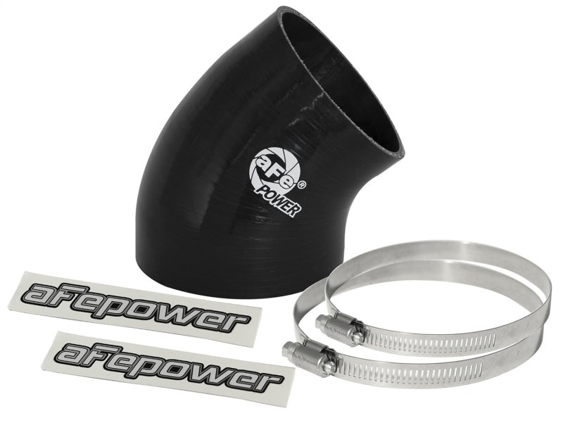 aFe MagnumFORCE Cold Air Int Sys Spare Parts Kit (4 - 3.5in ID x 40 Deg) Elbow Reducing Coupler - Blk - CPC Performance