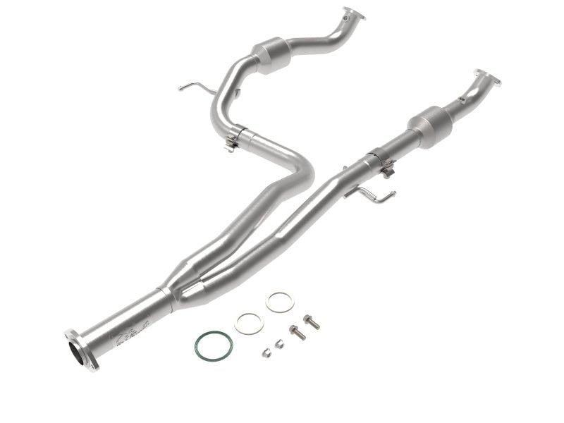 aFe Power Twisted Steel Y - Pipe w/ Cat SS 16 - 20 Toyota Tacoma V6 3.5L (4WD Only) - CPC Performance