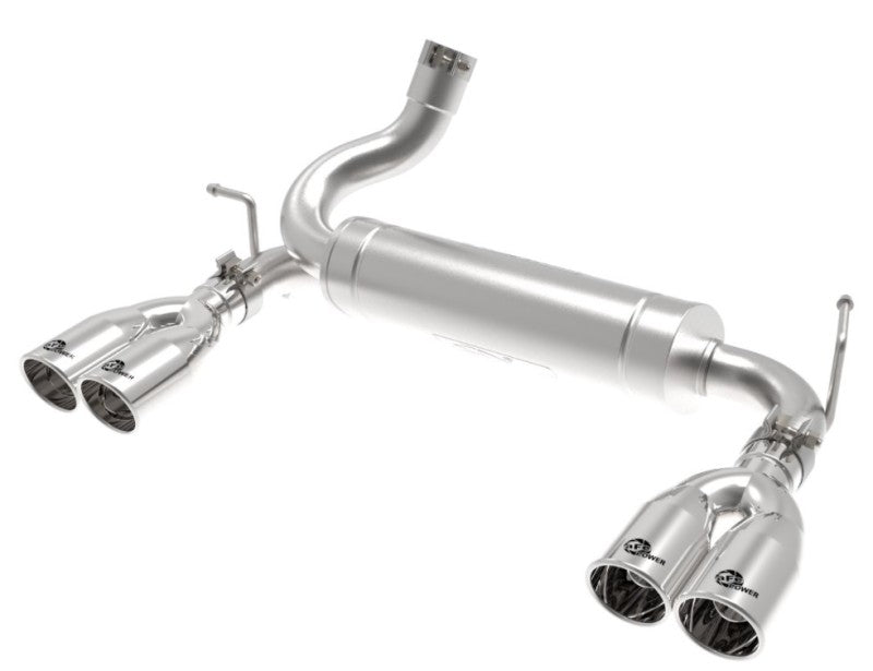 aFe Rebel Series 2.5in 409 SS Axle - Back Exhaust Polished 07 - 18 Jeep Wrangler (JK) V6 - 3.6L/3.8L - CPC Performance