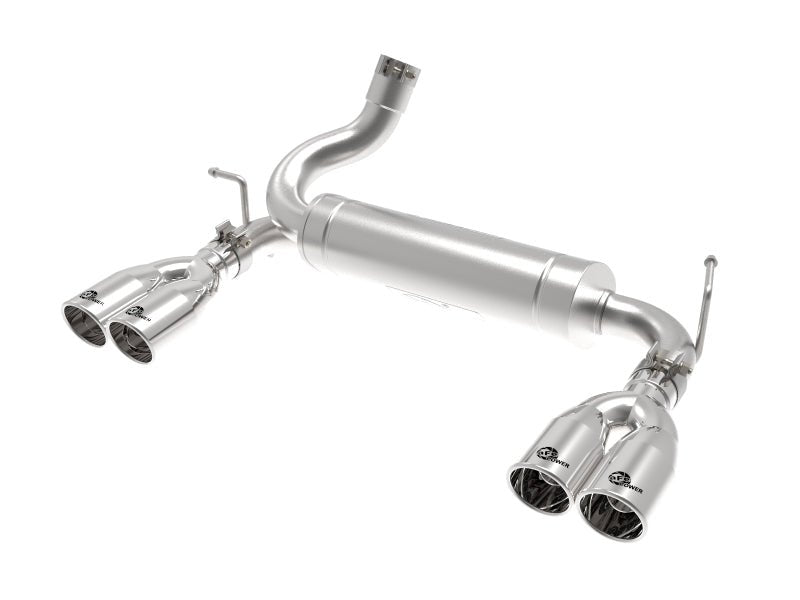aFe Rebel Series 2.5in 409 SS Axle - Back Exhaust Polished 07 - 18 Jeep Wrangler (JK) V6 - 3.6L/3.8L - CPC Performance