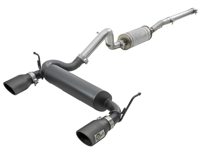 aFe Rebel Series 2.5in 409 SS Cat - Back Exhaust w/ Black Tips 2007+ Jeep Wrangler (JK) V6 3.6L/3.8L - CPC Performance