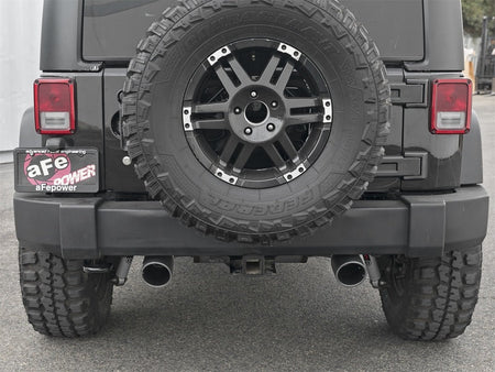 aFe Rebel Series 2.5in 409 SS Cat - Back Exhaust w/ Black Tips 2007+ Jeep Wrangler (JK) V6 3.6L/3.8L - CPC Performance