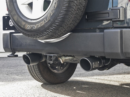aFe Rebel Series 2.5in 409 SS Cat - Back Exhaust w/ Black Tips 2007+ Jeep Wrangler (JK) V6 3.6L/3.8L - CPC Performance