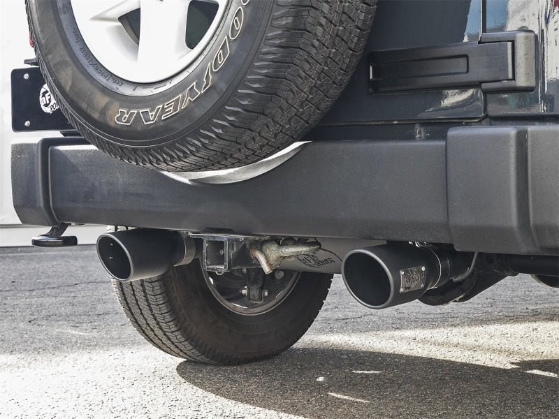 aFe Rebel Series 2.5in 409 SS Cat - Back Exhaust w/ Black Tips 2007+ Jeep Wrangler (JK) V6 3.6L/3.8L - CPC Performance