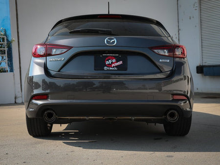 aFe Takeda 2 - 1/2in 304 SS Axle - Back Exhaust w/ Carbon Fiber Tips 14 - 18 Mazda 3 L4 2.0L/2.5L - CPC Performance