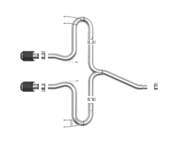 aFe Takeda 2 - 1/2in 304 SS Axle - Back Exhaust w/Carbon Tips 17 - 20 Honda Civic Sport L4 - 1.5L (t) - CPC Performance