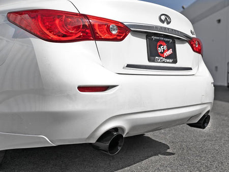 aFe Takeda 2.5in 304 SS Cat - Back Exhaust System w/ Black Tips 16 - 18 Infiniti Q50 V6 - 3.0L (tt) - CPC Performance