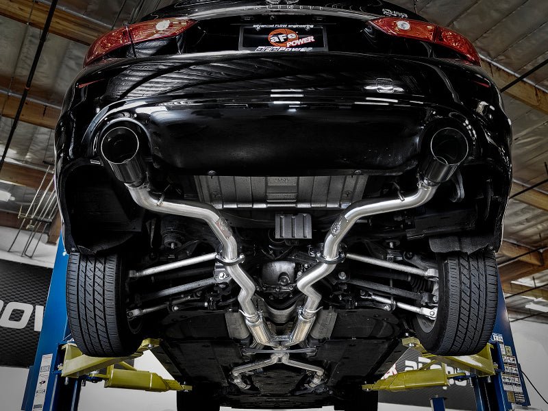 aFe Takeda 2.5in 304 SS Cat - Back Exhaust System w/ Black Tips 16 - 18 Infiniti Q50 V6 - 3.0L (tt) - CPC Performance
