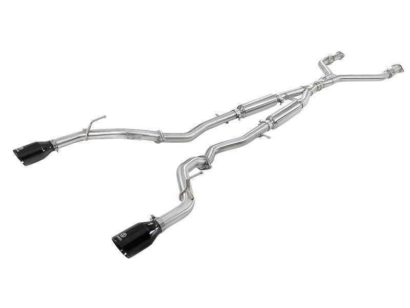 aFe Takeda 2.5in 304 SS Cat - Back Exhaust System w/ Black Tips 16 - 18 Infiniti Q50 V6 - 3.0L (tt) - CPC Performance