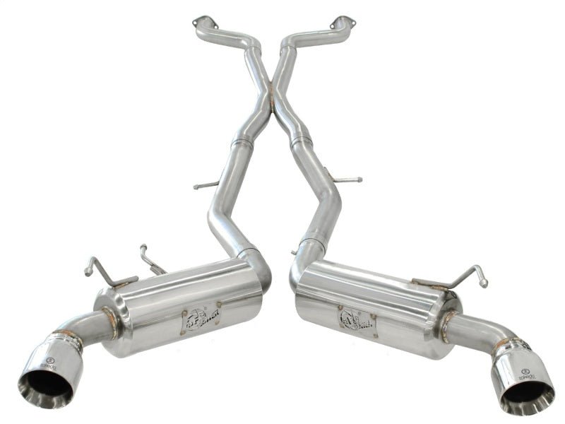 aFe Takeda 2.5inch SS Exhaust Cat - Back 09 - 13 Nissan 370Z V6 3.7L Polished Tips - CPC Performance
