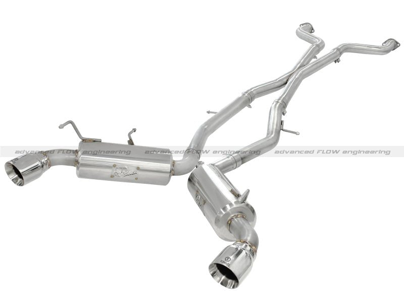 aFe Takeda 2.5inch SS Exhaust Cat - Back 09 - 13 Nissan 370Z V6 3.7L Polished Tips - CPC Performance