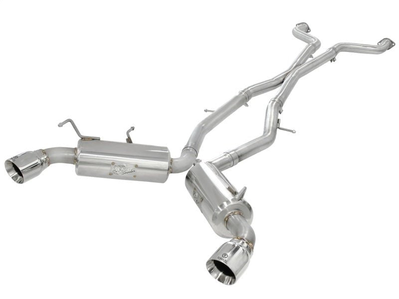 aFe Takeda 2.5inch SS Exhaust Cat - Back 09 - 13 Nissan 370Z V6 3.7L Polished Tips - CPC Performance