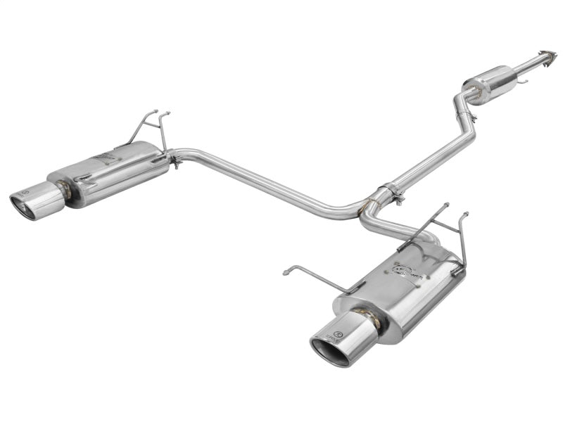 aFe Takeda Exhaust 2.25in to 2in Dia 304SS Cat - Back w/Polished Tips 08 - 12 Honda Accord Coupe V6 3.5L - CPC Performance