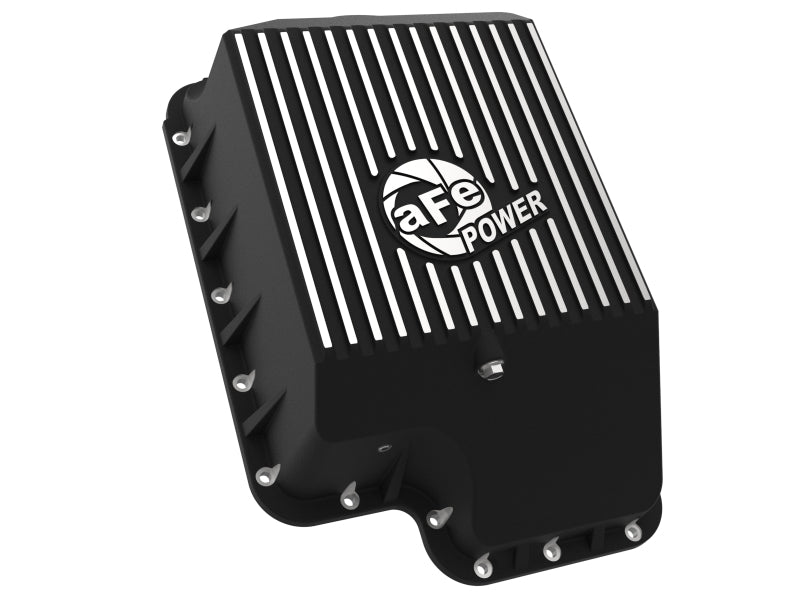 afe Transmission Pan (Black); Ford Diesel Trucks 03 - 10 V8 - 6.0/6.4L (td) - CPC Performance