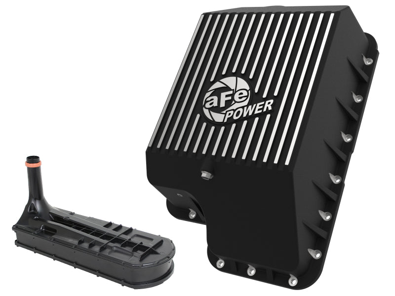 afe Transmission Pan (Black); Ford Diesel Trucks 03 - 10 V8 - 6.0/6.4L (td) - CPC Performance