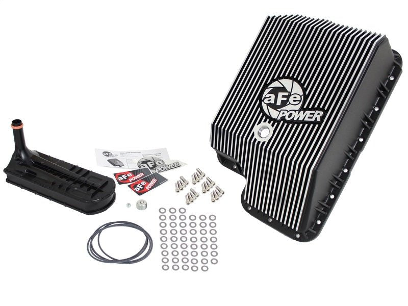afe Transmission Pan (Black); Ford Diesel Trucks 03 - 10 V8 - 6.0/6.4L (td) - CPC Performance