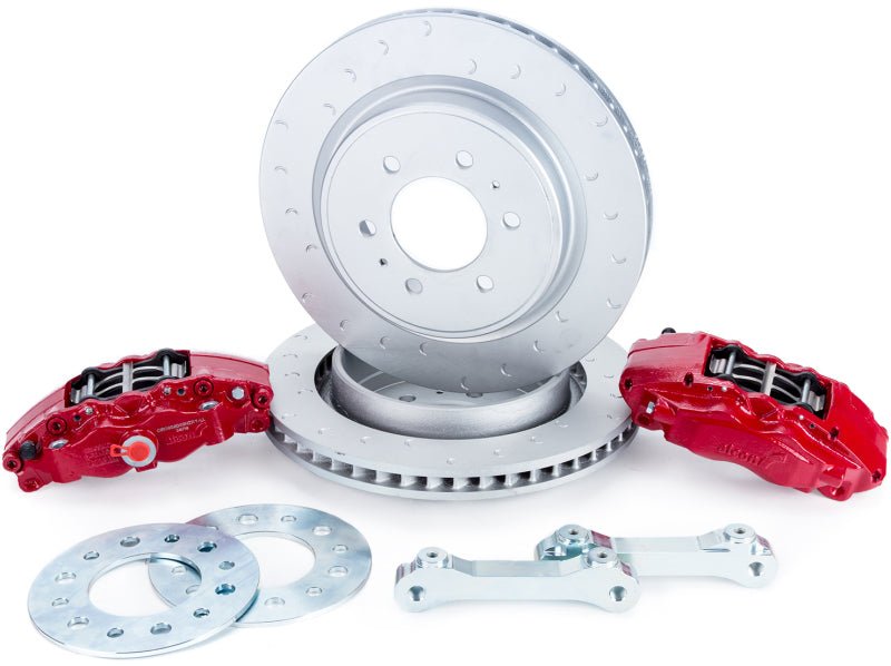 Alcon 10 - 14/17 - 18 Raptor/09 - 17 F150 360x32 Rotors 4 - Piston Rear Brake Kit w/o Elect Park Brake - Red - CPC Performance