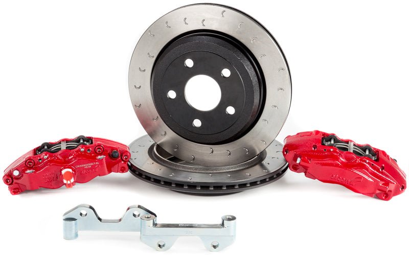 Alcon 2007+ Jeep JK - JL 330x22mm Rotors 4 - Piston Calipers Rear Brake Kit (Includes Brake Lines) - Red - CPC Performance