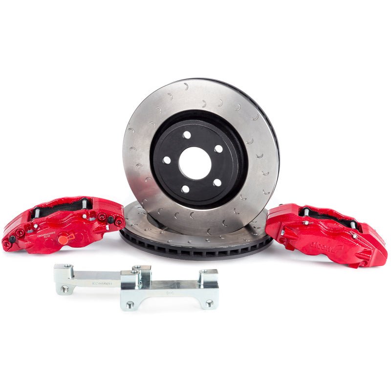 Alcon 2018+ Jeep JL 350x32mm Rotors 6 - Piston Red Calipers Front Brake Upgrade Kit - CPC Performance