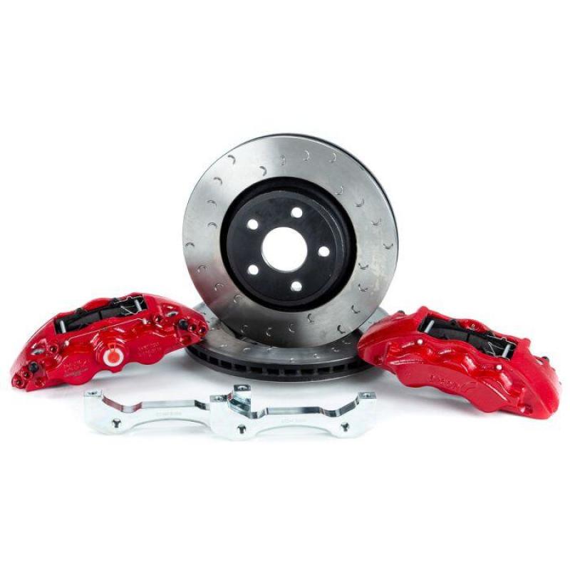 Alcon 2018+ Jeep JL 350x32mm Rotors 6 - Piston Red Calipers Front Brake Upgrade Kit - CPC Performance