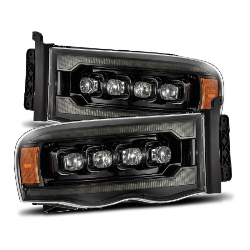AlphaRex 02 - 05 Dodge Ram 1500 NOVA LED Proj Headlights Alpha Black w/Activ Light/Seq Signal - CPC Performance