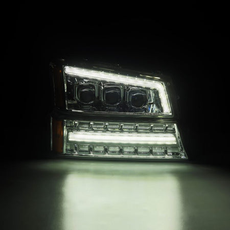 AlphaRex 03 - 06 Chevy Silverado 1500/2500HD/3500HD/Avalanche Chrome NOVA LED Proj Headlights - CPC Performance