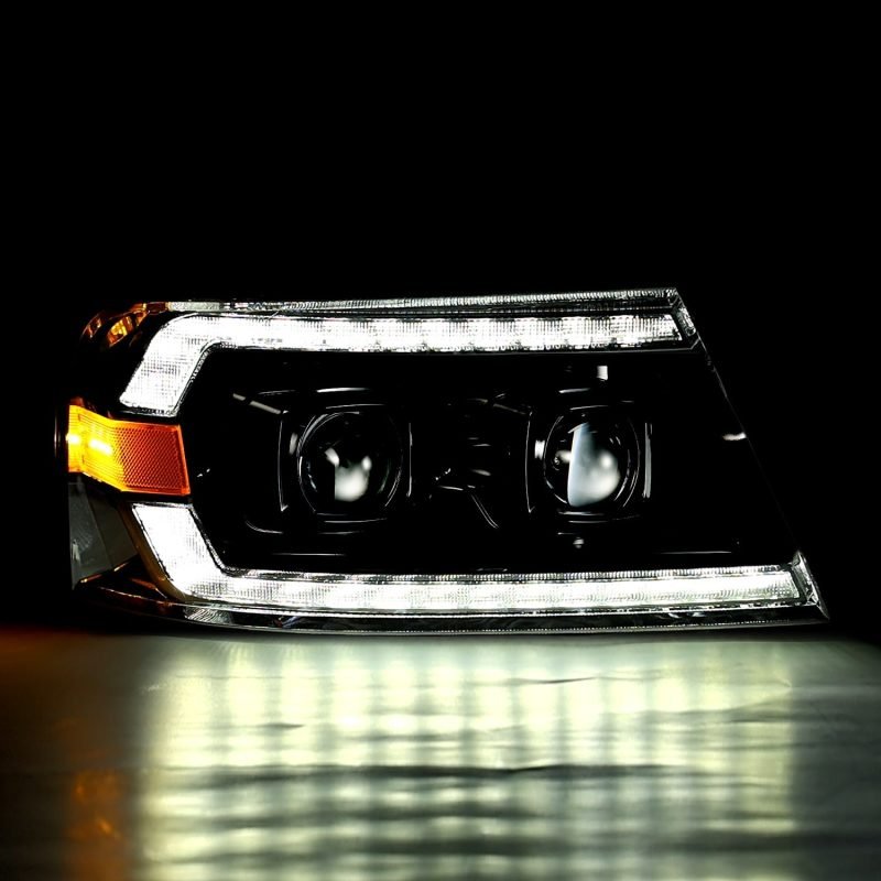 AlphaRex 04 - 08 Ford F150 PRO - Series Projector Headlights Chrome w/ Sequential Signal and DRL - CPC Performance