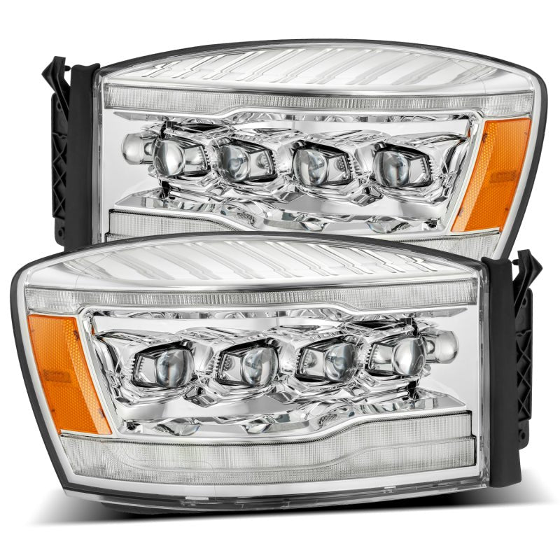 AlphaRex 06 - 08 Dodge Ram 1500HD NOVA LED Proj Headlights Plank Style Blk w/Seq Signal/DRL/Amber LED - CPC Performance