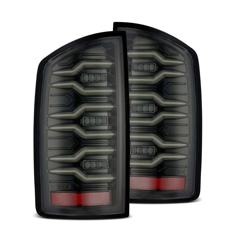 AlphaRex 07 - 08 Dodge Ram1500/07 - 09 Dodge Ram 2500+3500 Luxx - Series LED Tail Lights(Pair) Alpha Black - CPC Performance