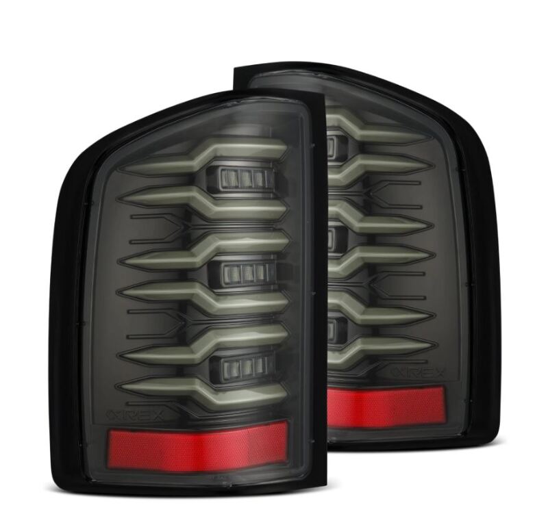 AlphaRex 07 - 13 Chevrolet Silverado 1500 (Ex. Hybrid Models) LUXX - Series LED Tail Lights Alpha - Black - CPC Performance