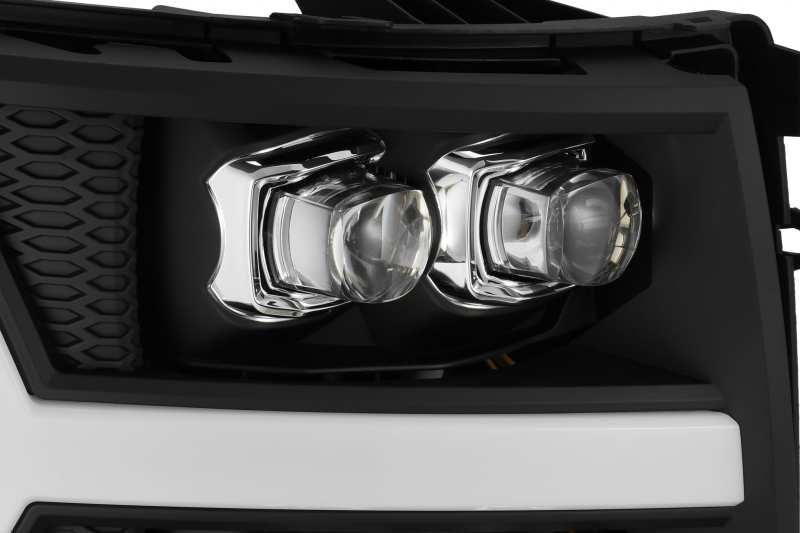 AlphaRex 07 - 13 Chevy 1500HD(NewBody) NOVA LED Proj Headlight Plank Sty Glos Blk w/Activ Lite/Seq Sig - CPC Performance