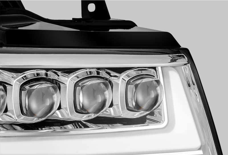 AlphaRex 07 - 13 Chevy Avalanche NOVA LED Proj Headlights Plank Style Design Chrome w/Activ Light/DRL - CPC Performance
