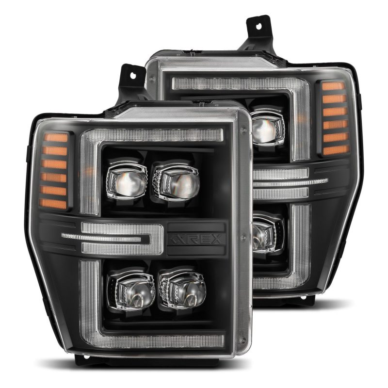 AlphaRex 08 - 10 Ford F250 - 550 NOVA - Series LED Projector Headlights Black w/Activ Light/Seq Signal - CPC Performance